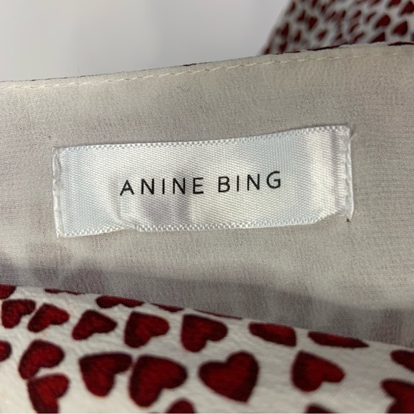 Anine Bing Womens Leah Wrap Heart Print Dress Sz XS Sleeveless V Neck - Picture 13 of 14